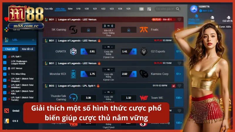 Đa dạng kèo từ Đội vô địch, Tài/Xỉu mạng hạ gục đến Chiến công đầu (First Blood).