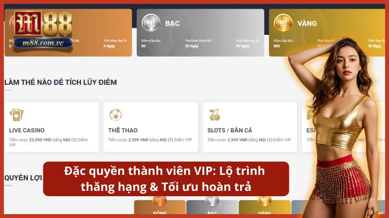 Cơ chế tích lũy điểm thưởng giúp leo hạng và nhận tỷ lệ hoàn trả không giới hạn.