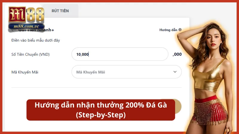 Chọn đúng mã khuyến mãi Đá Gà khi thao tác chuyển quỹ để kích hoạt thưởng.