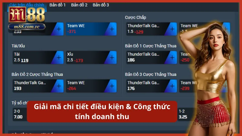 Công thức tính tổng doanh thu cược cần đạt để mở khóa lệnh rút tiền.