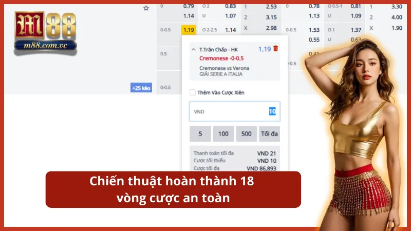 Chiến thuật hoàn thành 18 vòng cược để nhận thưởng chào mừng M thể thao