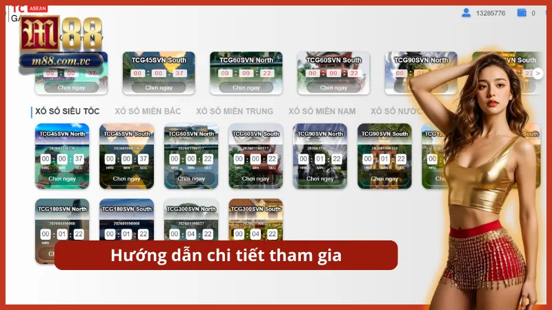 Các thao tác chọn Bao lô, Đánh đề hoặc 3 càng chuẩn xác trên phiếu cược ảo.